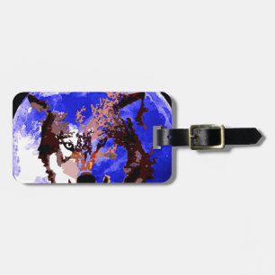 Wolf & Full Moon Luggage Tag
