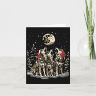 Wolf - Funny Merry Christmas Santa Matching Family Card