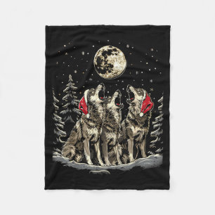 Wolf - Funny Merry Christmas Santa Matching Family Fleece Blanket