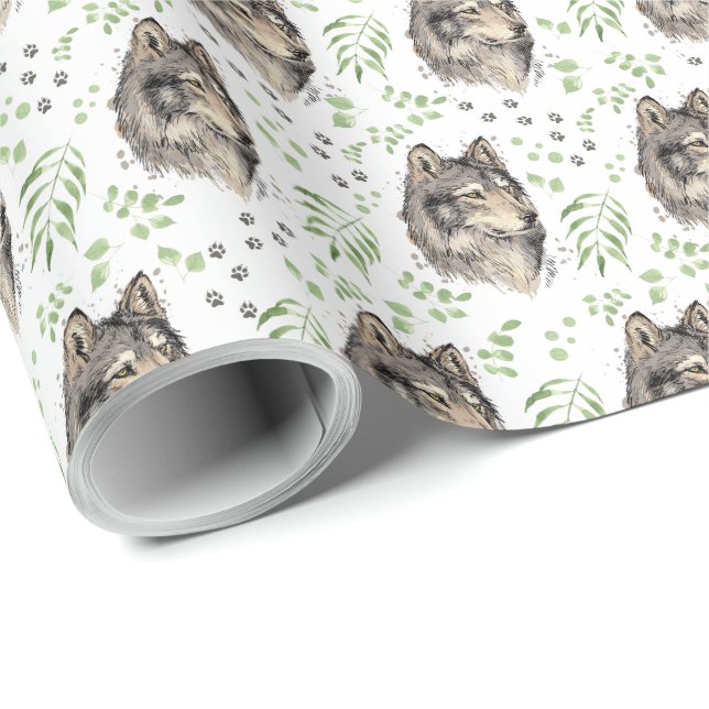 Wolf Gift Wrapping Paper (Roll Corner)