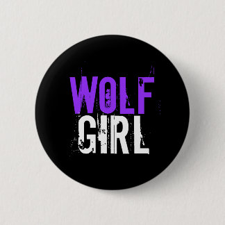 Wolf girl 6 cm round badge
