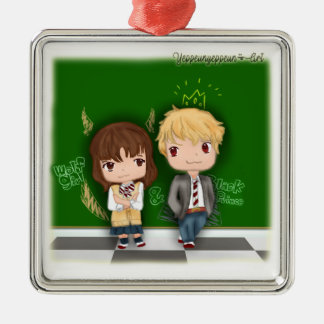 Wolf girl & Black prince ~ Erika x Kyouya Metal Tree Decoration