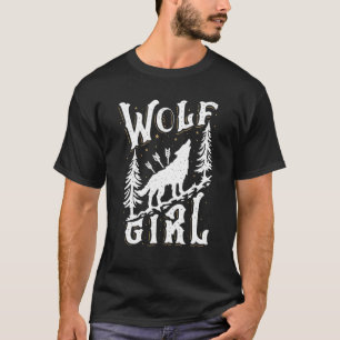 Wolf Girl Who Loves Wolves Funny Animal Lovers Gif T-Shirt