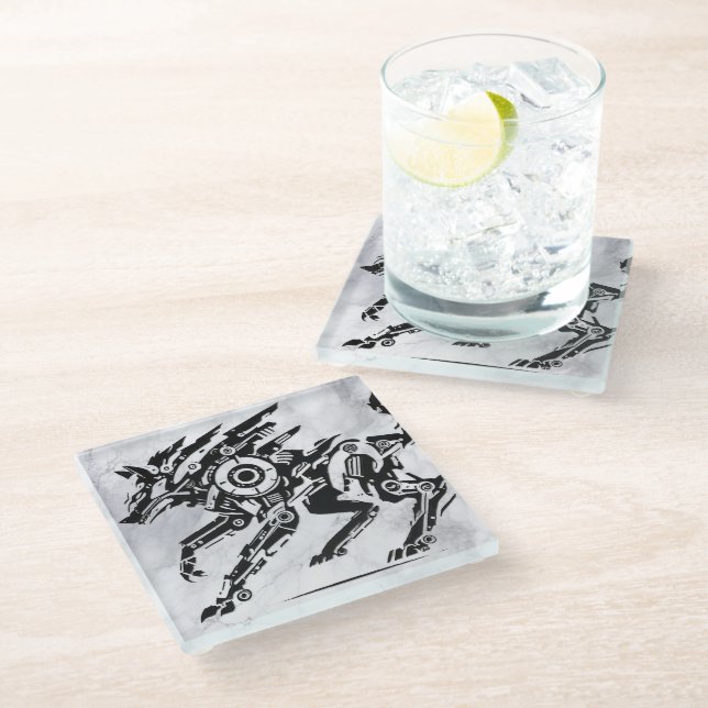 Wolf Glass Coaster (Angled)
