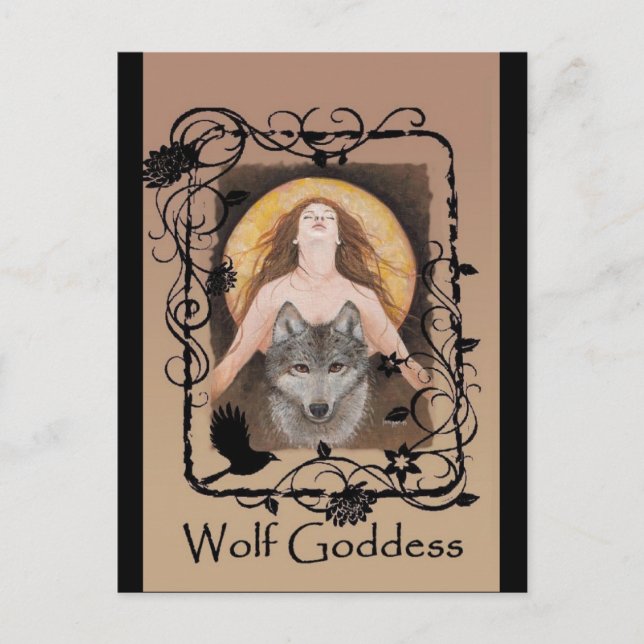 Wolf Goddess postcard by Lori Karels (Front)