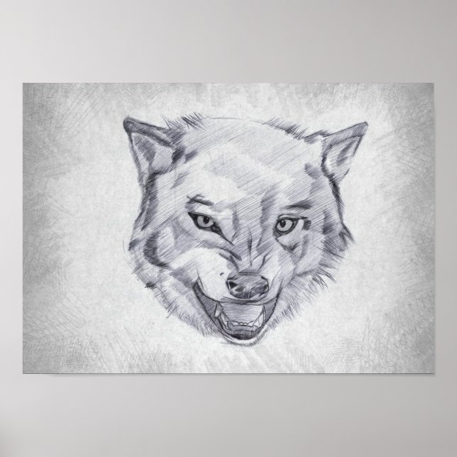 Wolf - Graphic Drawing Poster (Front)