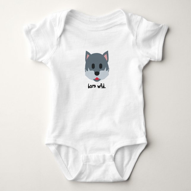 Wolf Graphic Infant One-piece Baby Bodysuit (Front)
