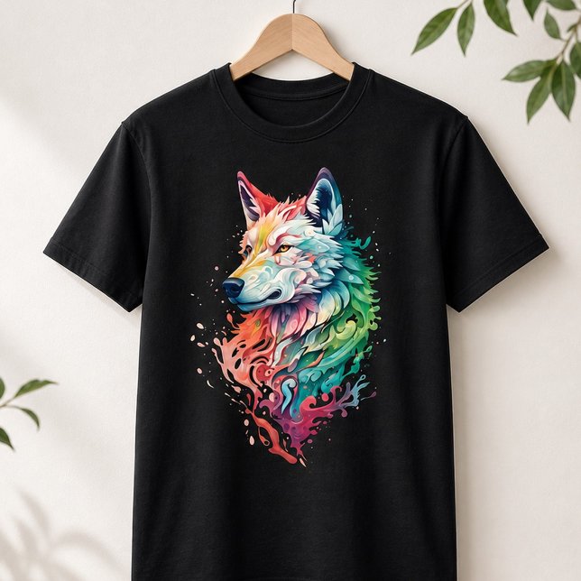 Wolf Graphic Streetwear Tee Bold & Colourful (Creator Uploaded)