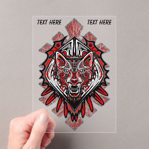 Wolf Haida Tribal Totem Design Acrylic Invitations