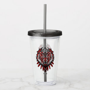 Wolf Haida Tribal Totem Design Acrylic Tumbler
