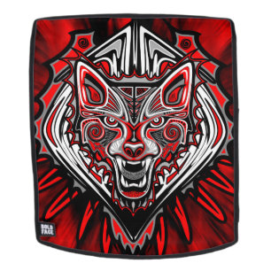 Wolf Haida Tribal Totem Design Backpack