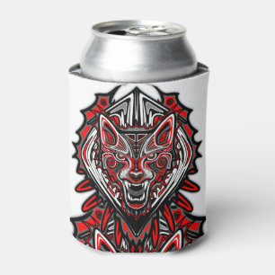 Wolf Haida Tribal Totem Design Can Cooler