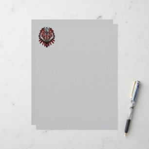 Wolf Haida Tribal Totem Design Custom Letterhead