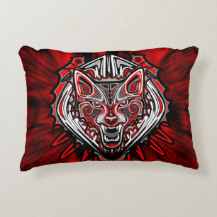 Wolf Haida Tribal Totem Design Decorative Cushion