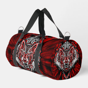 Wolf Haida Tribal Totem Design Duffle Bag