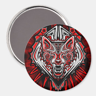 Wolf Haida Tribal Totem Design Magnet