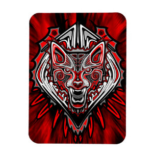 Wolf Haida Tribal Totem Design Magnet