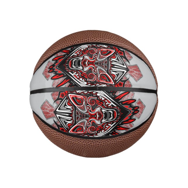 Wolf Haida Tribal Totem Design Mini Basketball (Front)