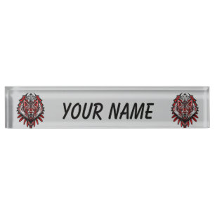 Wolf Haida Tribal Totem Design Nameplate
