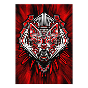 Wolf Haida Tribal Totem Design Photo Print