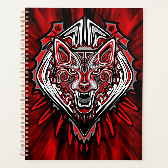 Wolf Haida Tribal Totem Design Planner (Front)