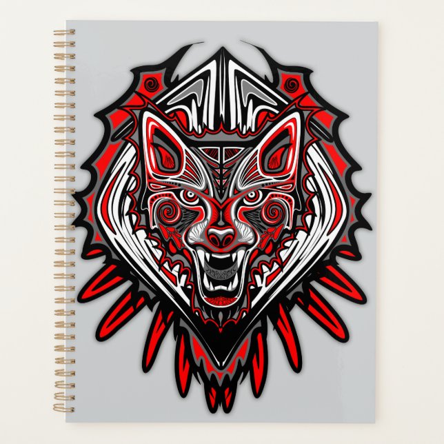 Wolf Haida Tribal Totem Design Planner (Front)