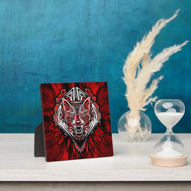 Wolf Haida Tribal Totem Design Plaque (Insitu)