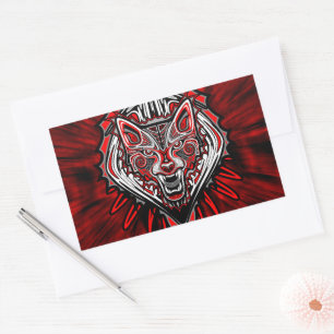 Wolf Haida Tribal Totem Design Rectangular Sticker