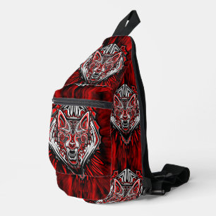 Wolf Haida Tribal Totem Design Sling Bag