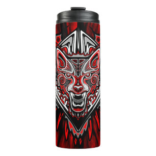 Wolf Haida Tribal Totem Design Thermal Tumbler