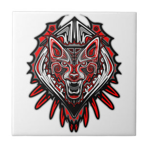 Wolf Haida Tribal Totem Design Tile