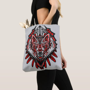 Wolf Haida Tribal Totem Design Tote Bag