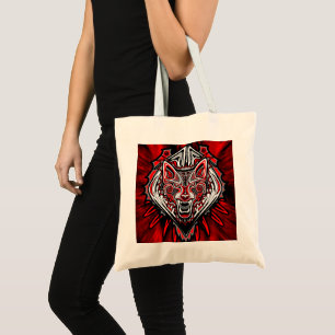 Wolf Haida Tribal Totem Design Tote Bag