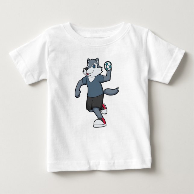 Wolf Handball player Handball Baby T-Shirt (Front)