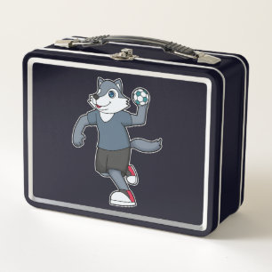 Wolf Handball player Handball Metal Lunch Box