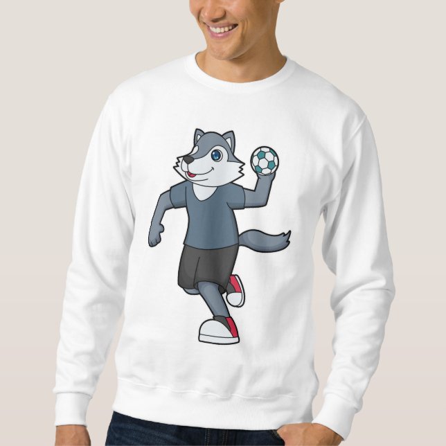Wolf Handball player Handball Sweatshirt (Front)