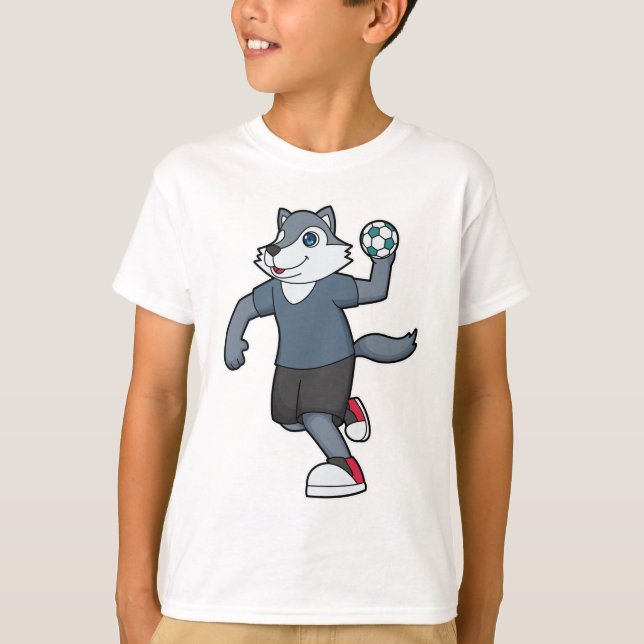 Wolf Handball player Handball T-Shirt (Front)