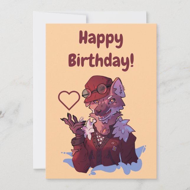 Wolf happy birthday card (Front)