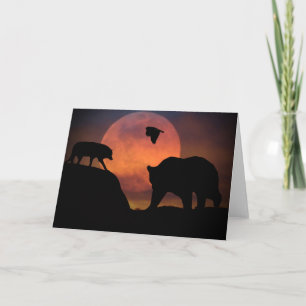 wolf, Hawk and Bear Blank Southwestern Note Card