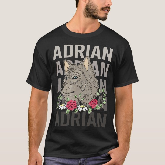 Wolf Head - Adrian Name T-Shirt (Front)