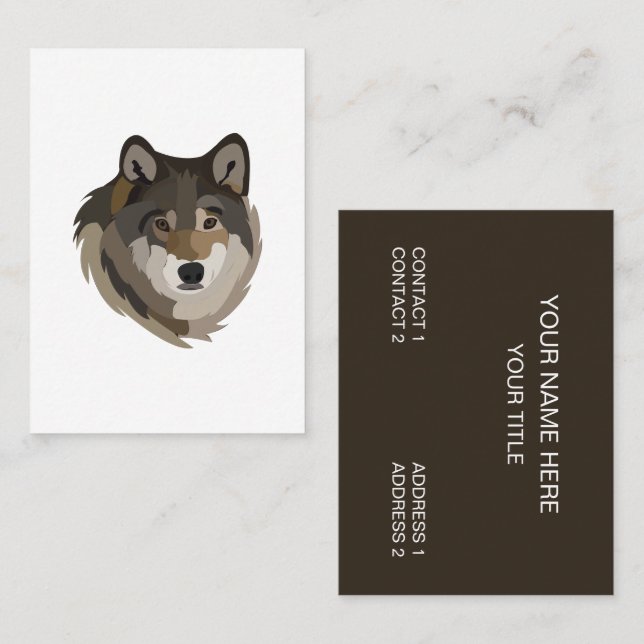 Wolf Head Animal Grey Wild Wolf Business Card (Front/Back)