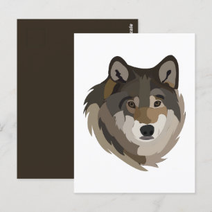 Wolf Head Animal Grey Wild Wolf Postcard