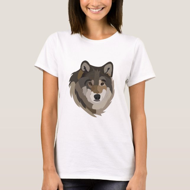 Wolf Head Animal Grey Wild Wolf T-Shirt (Front)