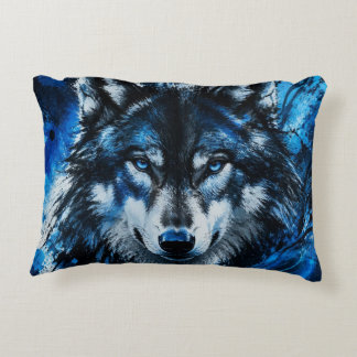 Wolf head decorative cushion