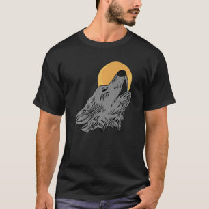 Wolf head design art predator face imprint with wi T-Shirt