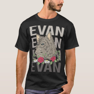 Wolf Head - Evan Name T-Shirt