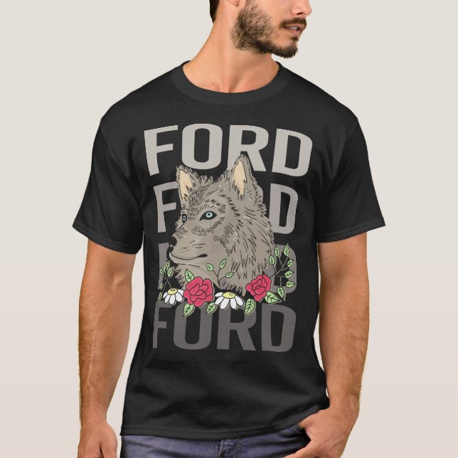 Wolf Head - Ford Name T-Shirt (Front)