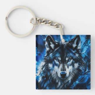 Wolf head key ring