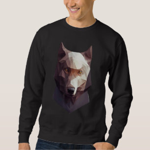 Wolf Head Low Poly Polygon Wolves Geometric Sweatshirt