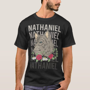 Wolf Head - Nathaniel Name T-Shirt